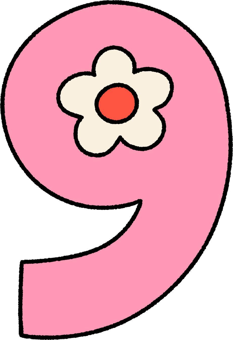 Ransom note letter cut out number 9