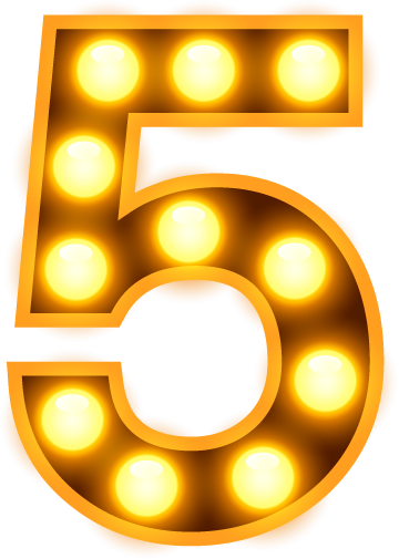 灯管数字5字体设计
